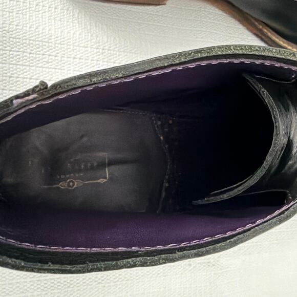 Ted Baker Boots Men\'s Size 16 Torsdi 4 Black Pebbled Leather Lace Up Chukka main image 7